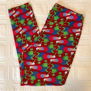 Nearly New LuLaRoe The Disney Collection Kermit the Frog Leggings